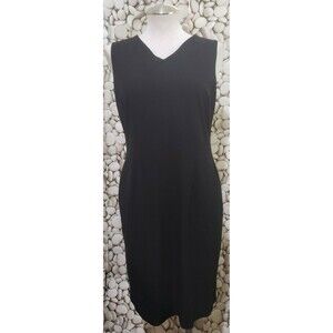Old Navy Dress Size 4 Black Stretch Shift Sleeveless V Neck Zip Classic